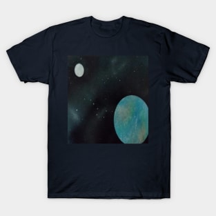 Earth and moon painting design T-Shirt